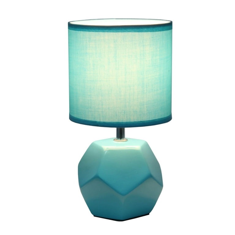 Round Prism Mini Table Lamp With Matching Fabric Shade Black