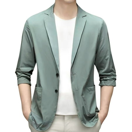 2025 Spring Summer Men s Lightweight Suit Men Summer Suit Jacket Casual Mens Two Piece Suits Stretch Slim Fit Button Men 3 Piece Suit Slim