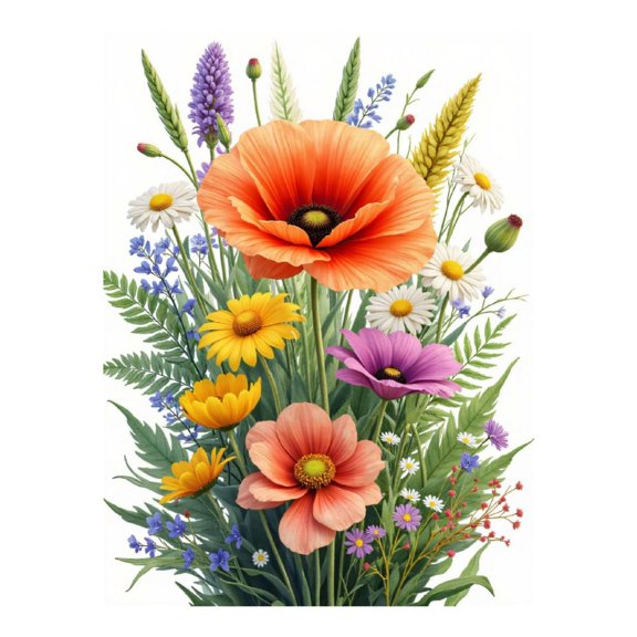 Diamond Art Kits for Adults - 5d Vibrant Floral Bouquet Illustration Diamond Painting for Adults, Diamond Art for Adults Beginners, Diamond Painting Kits for Adults for Home Wall Decor