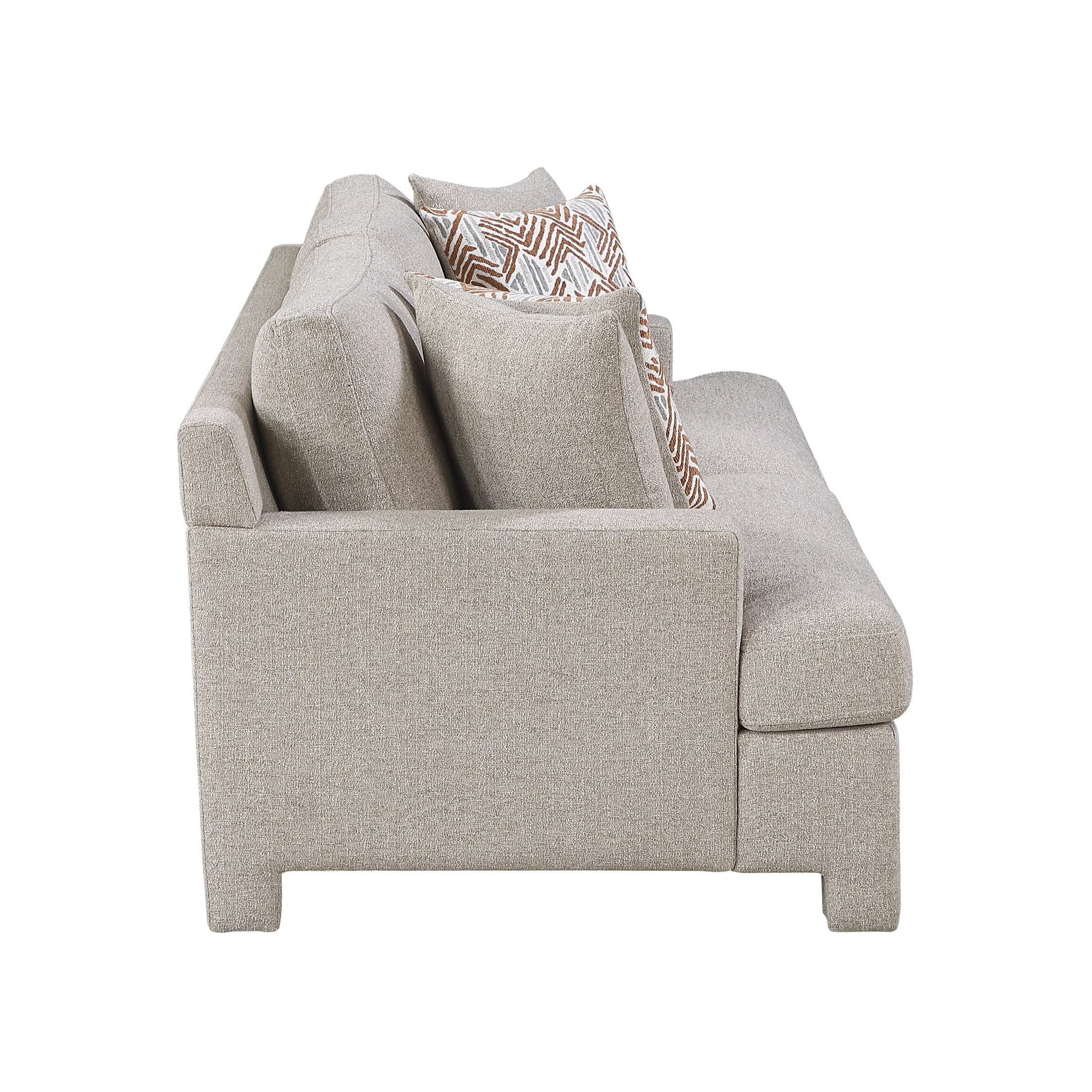 OakvillePark Luxora Chenille Sofa with 2 Pillows, Taupe