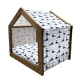 thumbnail image 2 of Whale Pet House, Horizontal Ocean Waves with Blue Fishes Animals of Sea, Outdoor & Indoor Portable Dog Kennel with Pillow and Cover, 5 Sizes, Pale Blue Navy Blue, by Ambesonne, 2 of 5
