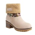 thumbnail image 2 of Women's Mid-Calf Boots Fashion Casual Floral Embroidered Winter Warm Lined Booties Comfortable On Ankle Booties, 2 of 8