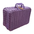 thumbnail image 1 of Cesta de almacenamiento de ratán sintético con forma de maleta tejida, accesorio para fotos, estuche de maquillaje rústico, cesto de picnic para el Violeta L, 1 of 8