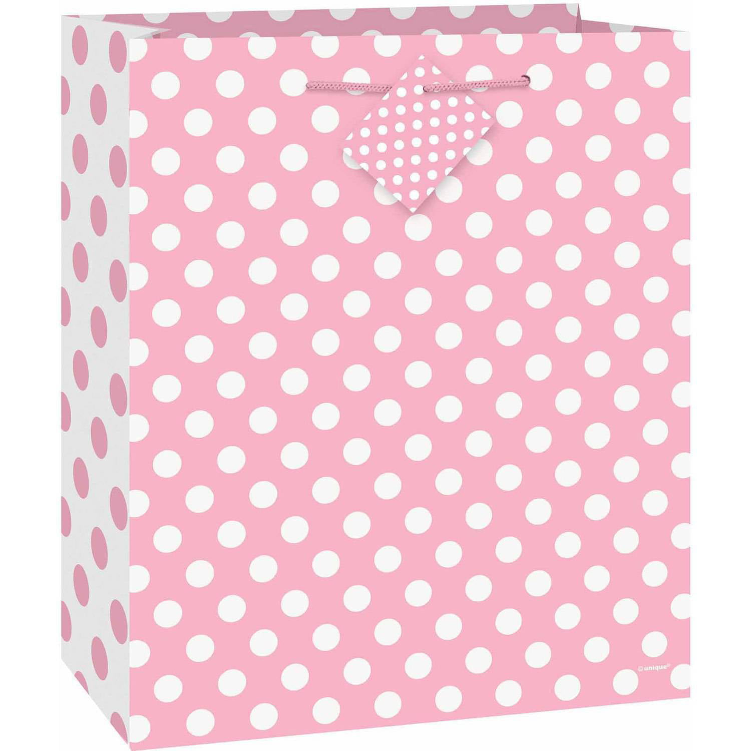 Small Gift Bag Neon Pink Polka Dot Spotty Ladies Girls Occasion Birthday Her 
