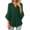 Z-Green745, variant on Women's Blouse V-Neck Fashion Loose Fit With Thread Mesh Yoke And Petal Design Three Quarter Sleeve Solid Color Casual For Everyday Wear Comfortable Breathable Elegant Female Leisure Tops