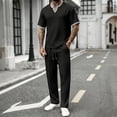 thumbnail image 2 of Mrmaere Men's Suit Set Loose Solid Pattern For Various Types Versatile Design For Multiple Occasions Black L, 2 of 5