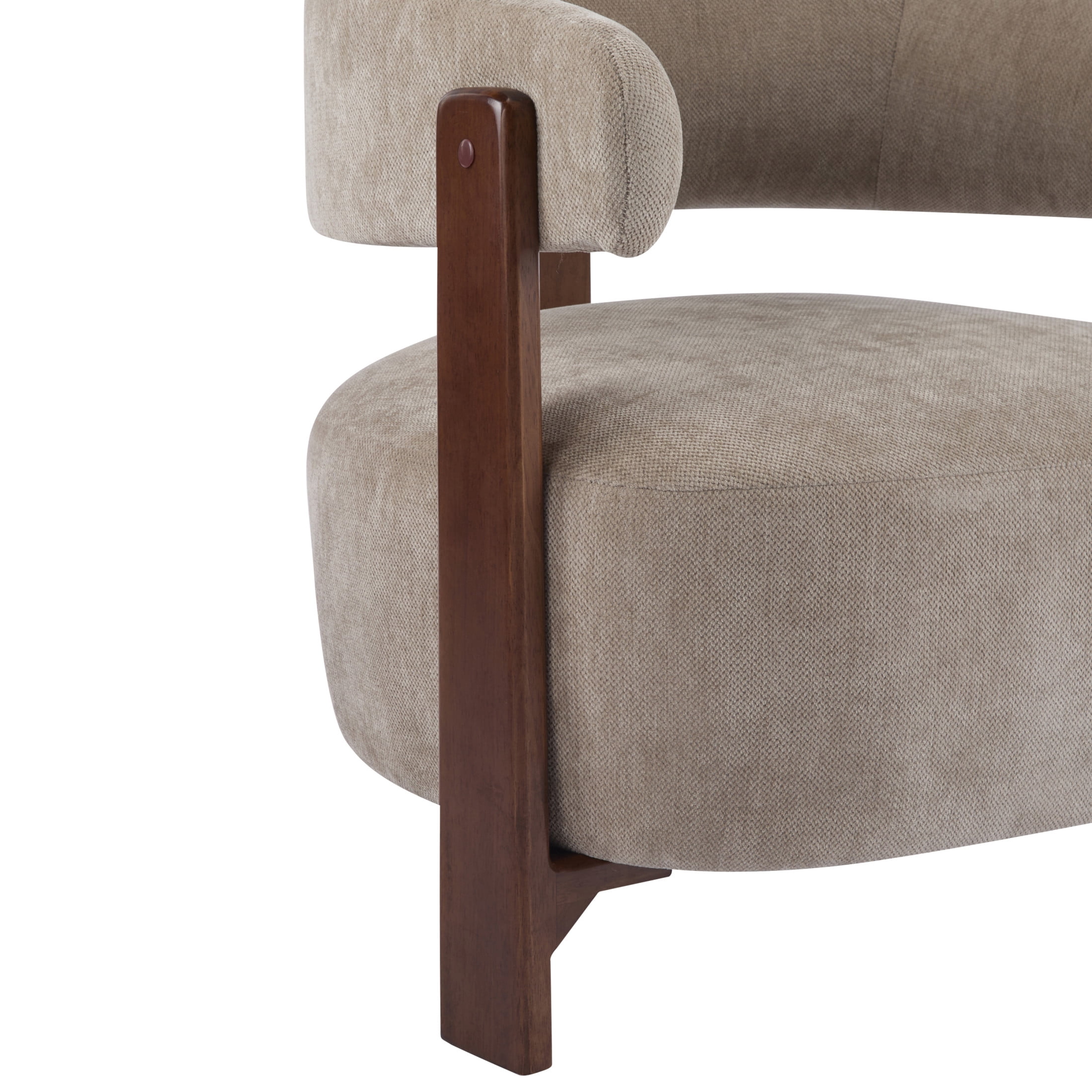 Christopher Knight Home 31" Modern Upholstered Accent Armchair with Wooden Legs, Light Brown, Set of 2