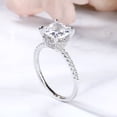 thumbnail image 3 of Kalapi Jewel 1.5 Ct Cushion Cut Moissanite Ring - 14K White Gold Plated Engagement Wedding Ring for Women - Hidden Moissanite Design - Elegant Proposal Jewelry Gift for Her, 3 of 3