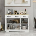 thumbnail image 6 of Farmhouse Storage Cabinet with 3 Doors and 3 Drawers, Storage Sideboard with Adjustable Shelves, White, 6 of 8