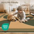 thumbnail image 4 of ODIKA 8'x10' Washable Area Rug Non-Shedding, Easy Care, Olive Beige Geometric Design Elegant Contemporary Motifs with Bold Symmetry for King Size Bedroom Under Bed, Master Suite, 4 of 7