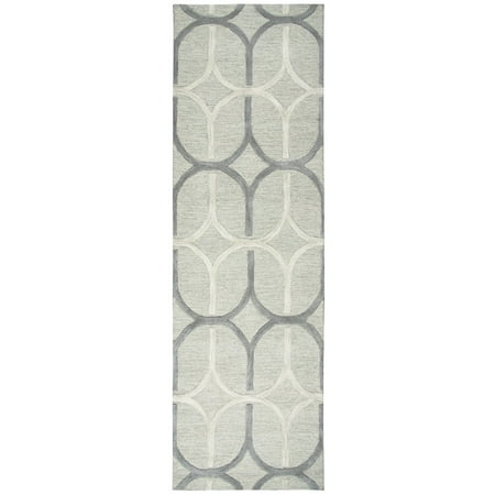 - Rizzy Home Grey Runner Rug In Wool 2'6