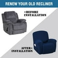 thumbnail image 3 of H.VERSAILTEX 1-Piece Jacquard Spandex Recliner Stretch Slipcover, Navy, 3 of 7