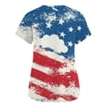 thumbnail image 5 of 250 Anniversary Womens Scrubs Top Short Sleeves National Flag Print Nurse Working Uniform 4th of July Patriotic Scrub Tops with Pockets, 5 of 5