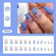 thumbnail image 1 of 24pcs Gradient Fake Nails, Blue Butterfly Press On Nails With Silver Glitter Design, Glossy Full Cover Medium Square Cute False Nails For Women And Girls Daily Wear, 1 of 4