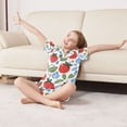thumbnail image 3 of FORMRS Niños Short Sleeve Top and Pants Pajama Set Unisex Satin 2-Piece Sleepwear, Sizes 5-6Y, Vibrant Strawberries, 3 of 8
