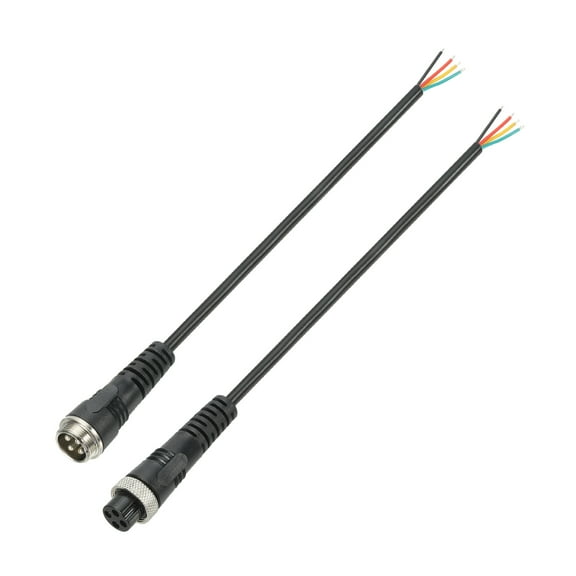 Uxcell 4 Pin Electrical Connector 8 Inch 20cm 4 Core 24 AWG Male Female Connector Waterproof Outdoor LED Extension Cable
