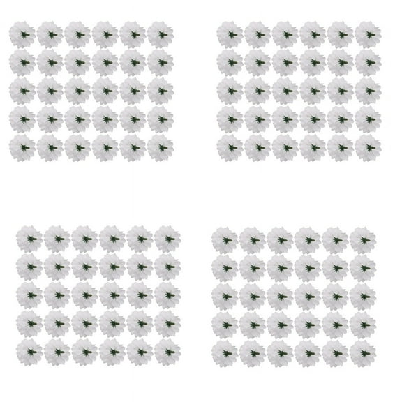 120 Pcs Carnations Craft Artificial Flower Silk Spherical Heads Wedding Decor White