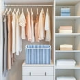 thumbnail image 6 of Blue and White Shirt Fabric Stripes Foldable Storage Bin with Lid and Handle Collapsible Storage Box 16.5 x 12.6 x 11.8 inches, 6 of 7