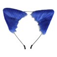 thumbnail image 1 of Diadema con orejas para fiesta, hecha a mano, con pelo sintético, ideal para disfraz de carnaval. Azul, 1 of 9