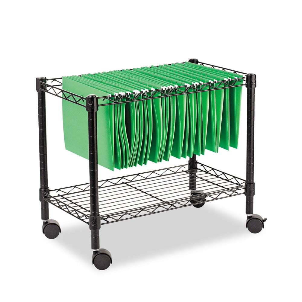 Alera Single Tier Rolling File Cart 24 W X 14 D X 21 H Black Walmart Com