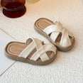 thumbnail image 5 of Viluyesy Girls Slide Sandals Kids Summer Criss Cross Open Toe Slip On Lightweight Casual Shoes White Size 3 Big Kids, 5 of 6