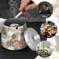 thumbnail image 4 of Yayeee Ashtray with Lid for Cigarette Smokeless Stainless Steel Home Ash Holder, Red Mountain Pattern, 4 of 7