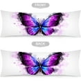 thumbnail image 5 of Butterfly Body Pillow Cover Watercolor Butterflies Long Pillow Case Protector with Zipper Decorative Soft Rectangle Bed Pillowcases for Bedroom,Couch,Sofa,Home Gifts 20"x54",White Blue Purple, 5 of 5