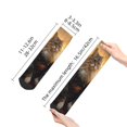thumbnail image 4 of Rateoe Lakeside Flower Field Cat Pattern Quarter Crew Socks,Toe Seamed Ankle Socks,Cotton Cushioned Breathable Athletic Crew Sports Socks, 4 of 7