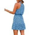 thumbnail image 3 of Summer Floral Printing Bohemian Halter Neck Sleeveless Chiffon Dress, 3 of 4