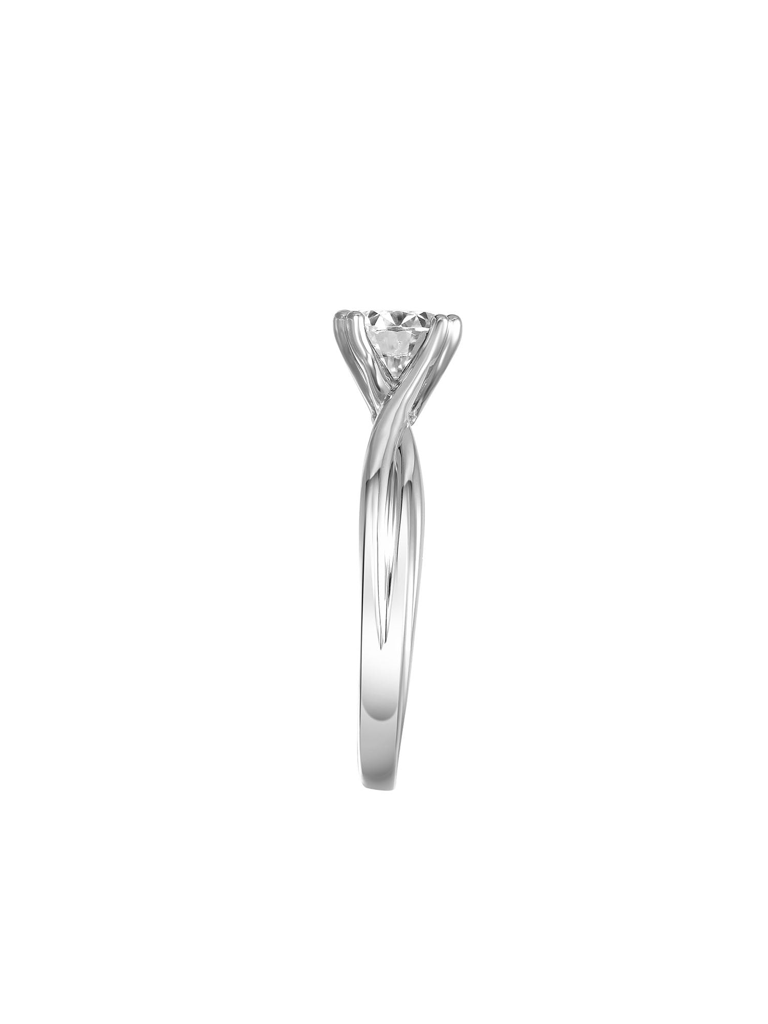 1 Carat Classic Round Moissanite Sterling Silver Solitaire Women's Engagement Ring