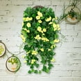 thumbnail image 6 of Clearance of savings! Artificial Flowers for Outdoors Indoor 5-pronged Imitation Morning Wall Hanging Trumpet Flower Imitation Flower Rattan Decorative Flower Chlorophytum Comosum, 6 of 7