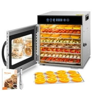 KWASYO 8 Layers Stainless Steel Food Dehydrator Food Dryer for Fruit and Jerky