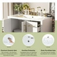 thumbnail image 6 of 36-inch Traditional Bathroom Vanity with Ceramic Sink, Two Soft Close Doors and Four Drawers, Ample Storage Cabinet for Bathroom Remodel, White, 6 of 17