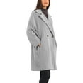 thumbnail image 4 of INSPIRE CHIC Women's Notch Lapel Collar 3/4 Sleeve Double Breast Winter Coat, 4 of 5