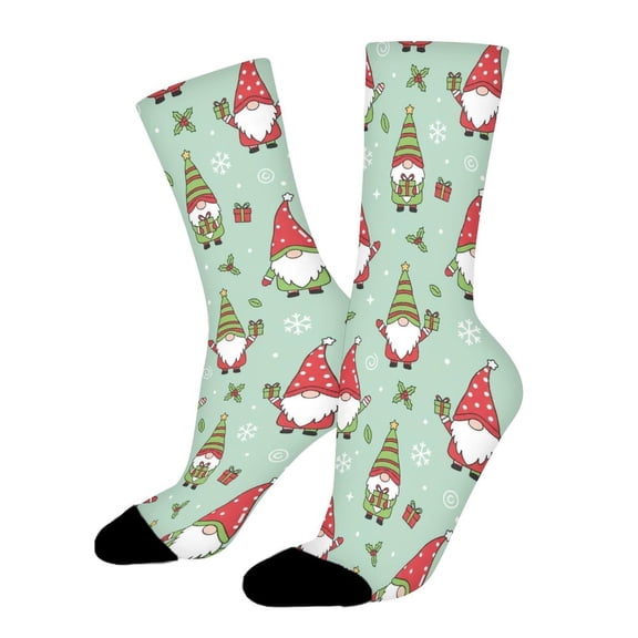 Christmas Gnome Decoration Funny Novelty Crew Socks for Women Men Sports