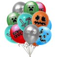 thumbnail image 2 of Minecraft Game Themed Kids Birthday Party Supplies Kit Balloons Banner Cake Topper Backdrop Decor Set, 2 of 4
