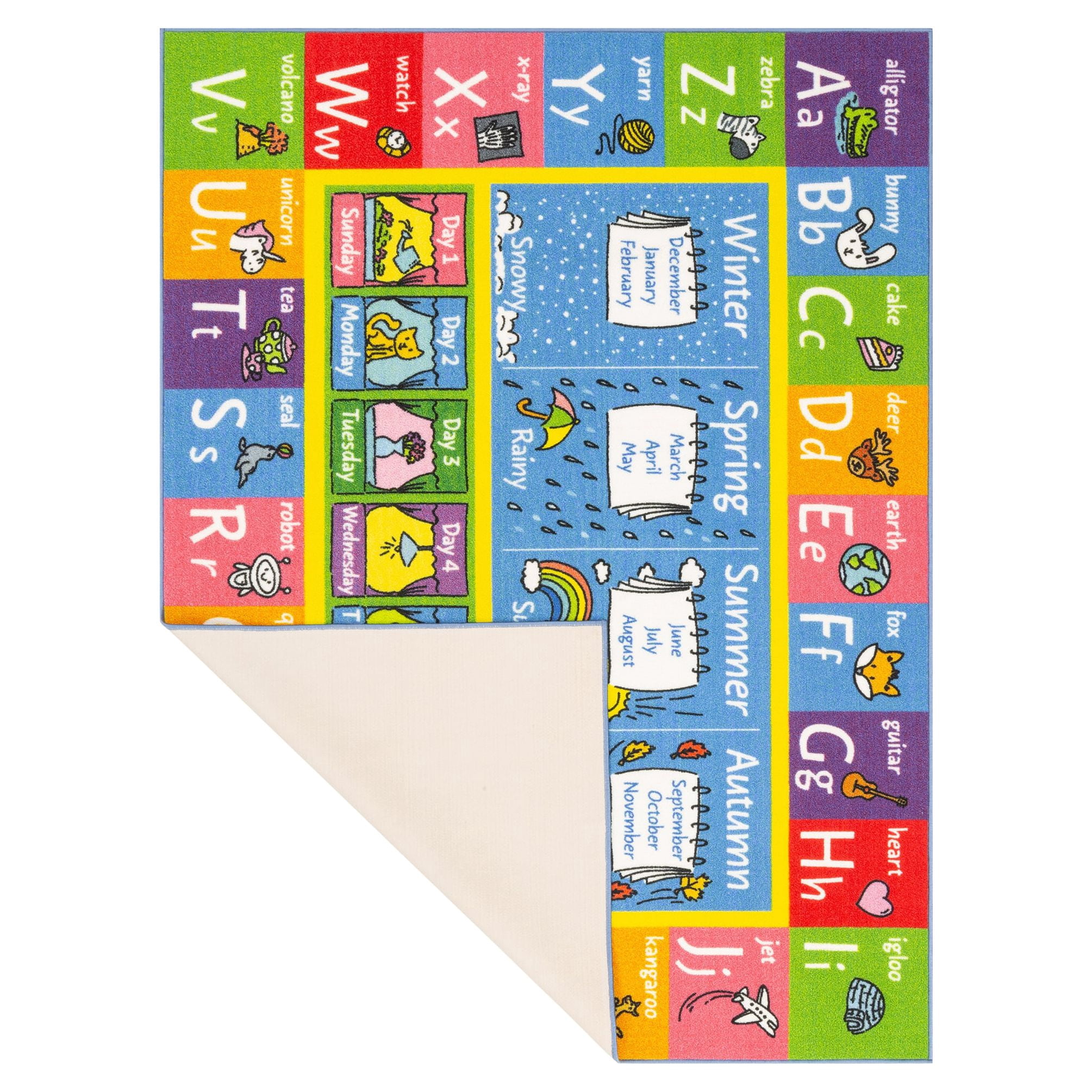KC Cubs Alphabet Seasons Theme Kids Area Rug