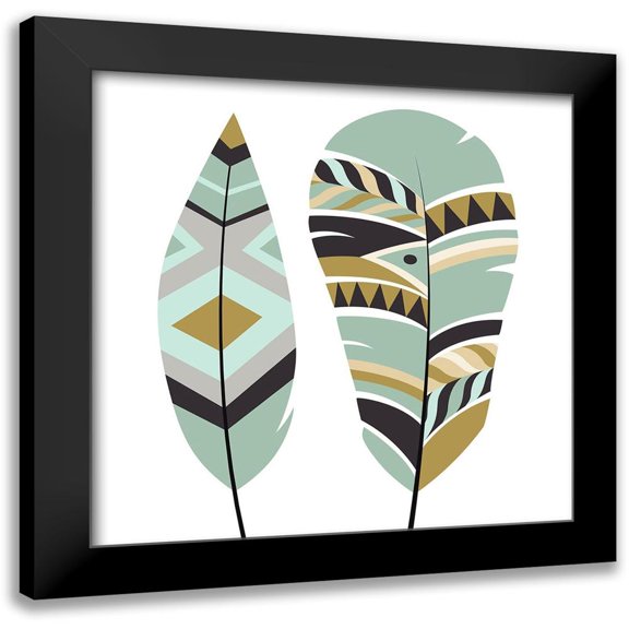 Robinson, Tamara 15x15 Black Modern Framed Museum Art Print Titled - Feather II