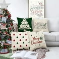 thumbnail image 3 of Christmas Tree Throw Pillow Covers 18x18 Inch Set of 4, Xmas Decorative Pillow Covers Square Holiday Cushion Covers for Sofa Couch Home Decor, 3 of 5