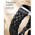 thumbnail image 4 of Wearlizer Leather Band Compatible with Samsung Samsung Galaxy Watch 9/8 40mm 44mm/ 8 Classic 46mm Band Women, Handwoven Braided Genuine Leather Soft Thin Wristband, 4 of 7