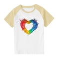 thumbnail image 1 of Zpanxa Girls Shirts Color Print Short Sleeve T Shirt Summer Oversized Crewneck Basic Tee With Polyester Spandex 5 Years, 1 of 6