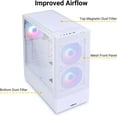 thumbnail image 2 of LIAN LI High Airflow Mid-Tower ATX PC Case with RGB Fans, Tempered Glass Side Panel, USB-C Port (LANCOOL 205 MESH C, White), 2 of 7