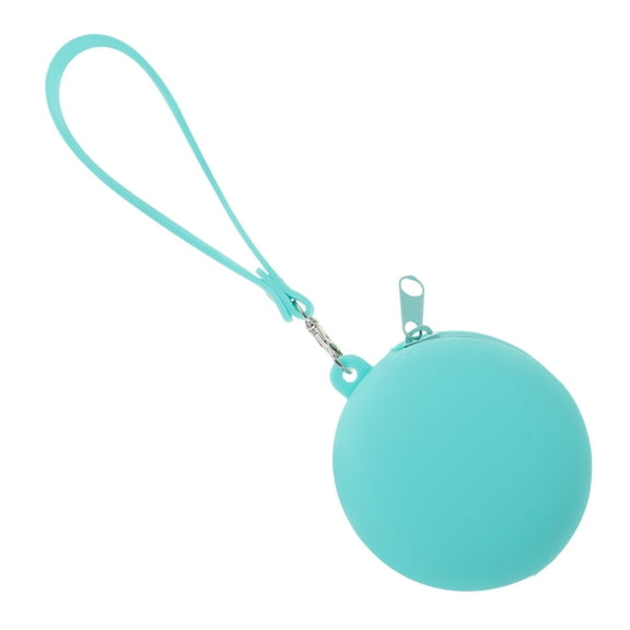 ADDHAT 1Pcs Coin Purse Green Silicone Round for Organizing Small Essentials and Travel