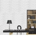thumbnail image 3 of LELINTA 23.5x11.5inch 3D Pell And Stick Brick Wallpaper Wall Sticker White Modern Concise Style Home Bedroom Living Room Restaurants Sofa TV Background Wall Decorate, 3 of 9