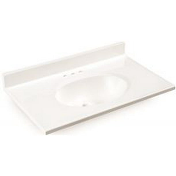 Premier Bathroom Vanity Top Cultured Marble White 25 In X19 Com Premier Bathroom Vanity Top Cultured, 25 White Bathroom Vanity Top