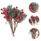 thumbnail image 4 of piezas de ramas de pino escarchadas navideñas, bayas rojas y decoración floral., 4 of 6