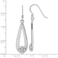 thumbnail image 4 of Sterling Silver Ss Rhod-Plated Polished Textured Teardrop W/Flower Dangle Earrings (Width 10.7) (Length 43.6) - Jbsp, 4 of 5