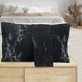 thumbnail image 2 of Elegant Comfort Pattern Printed Pillowcases 2-Piece Set, 1500 Thread Count Egyptian Quality Microfiber, Marble King Pilllowcase, Black, 2 of 3