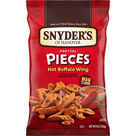 Snyder's of Hanover Pretzel BDF6 Pieces, Hot Buffalo Wing, 8 Oz (Pack of 6)