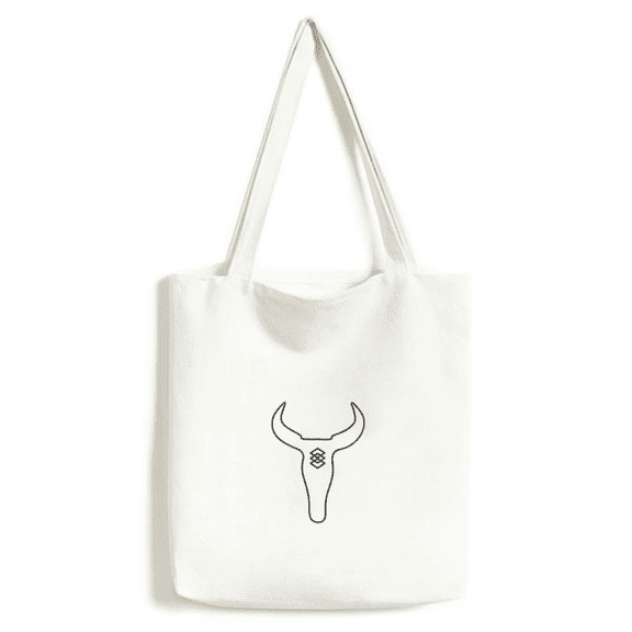 Bull Totem Geometry Pattern Tote Canvas Bag Shopping Satchel Casual Handbag